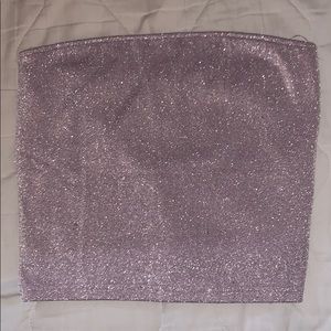 Light purple sparkly crop top